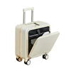 New Designer 18-inch Front Opening Boarding Case Black Aluminum Rod Carry-on Luggage Mini Clearance Price