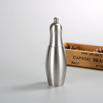 Bowling Stainless Steel Salt and Pepper Grinders refillable Mill Set with Adjustable Coarseness for sea salt