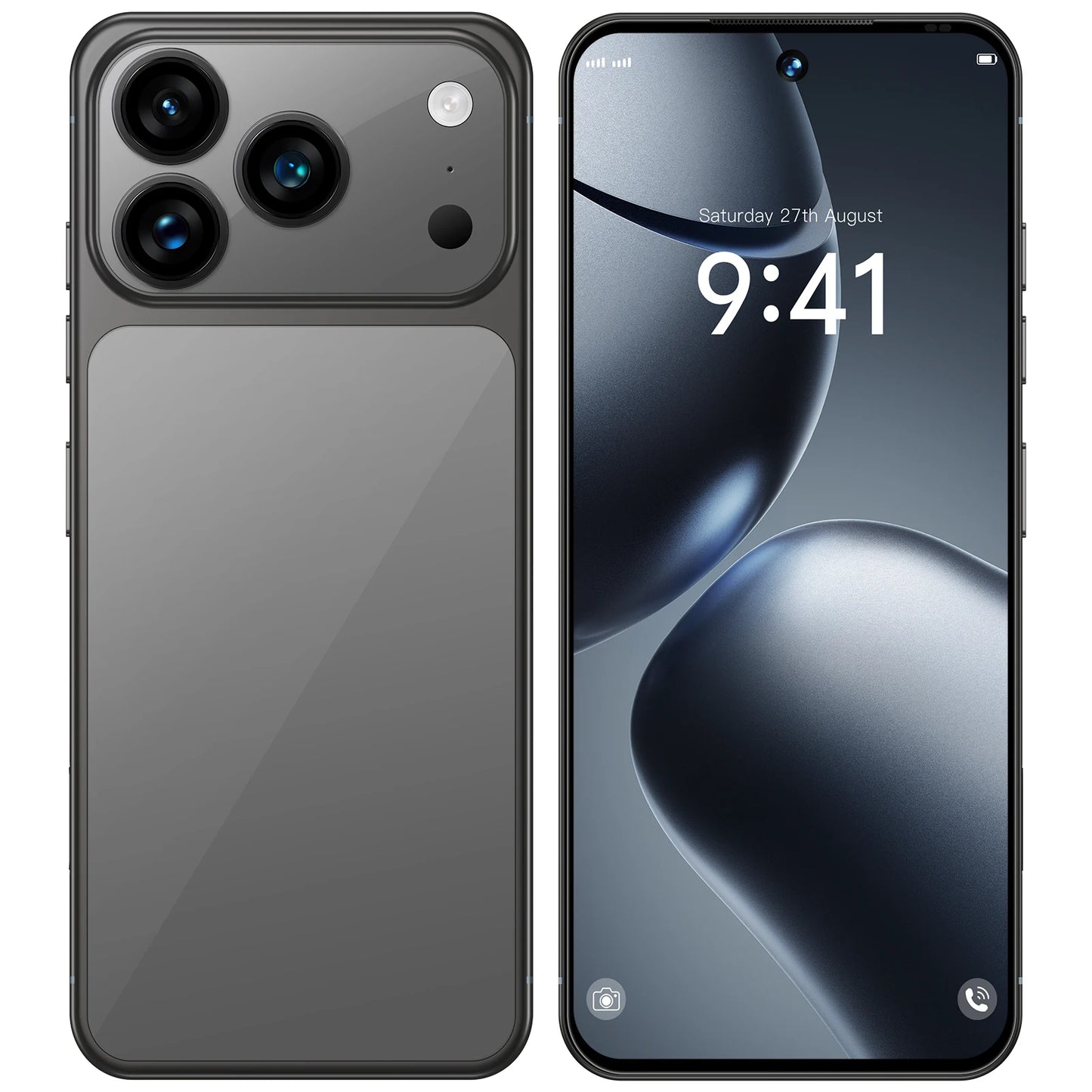 2025 New Arrival Original I17 17 Pro Max 5G Smartphone 144Hz 7.3 Display 108MP Rear Camera 16GB+1TB Storage Deca Core MTK