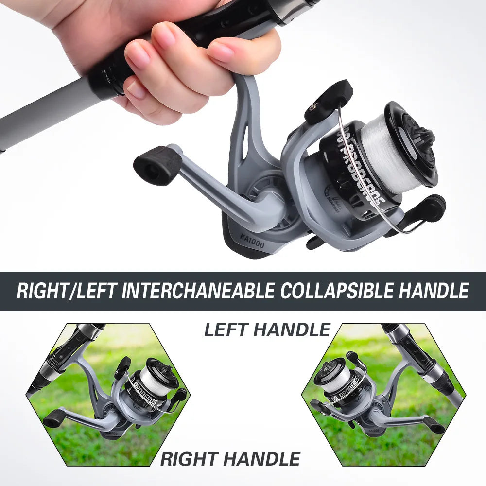 New 1.8m Glass Fiber Telescopic Pole Fishing Rod Reel Combo Kit Bass Fishing Tackle Set for Carp Bottom Fishing