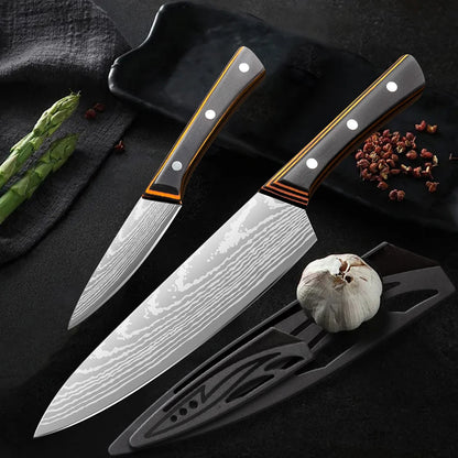Chef Custom Kitchen Slicer Knife SS3CR13 Non-Stick Pattern Blade Nakiri Carving & Filleting Metal Slicing Knives