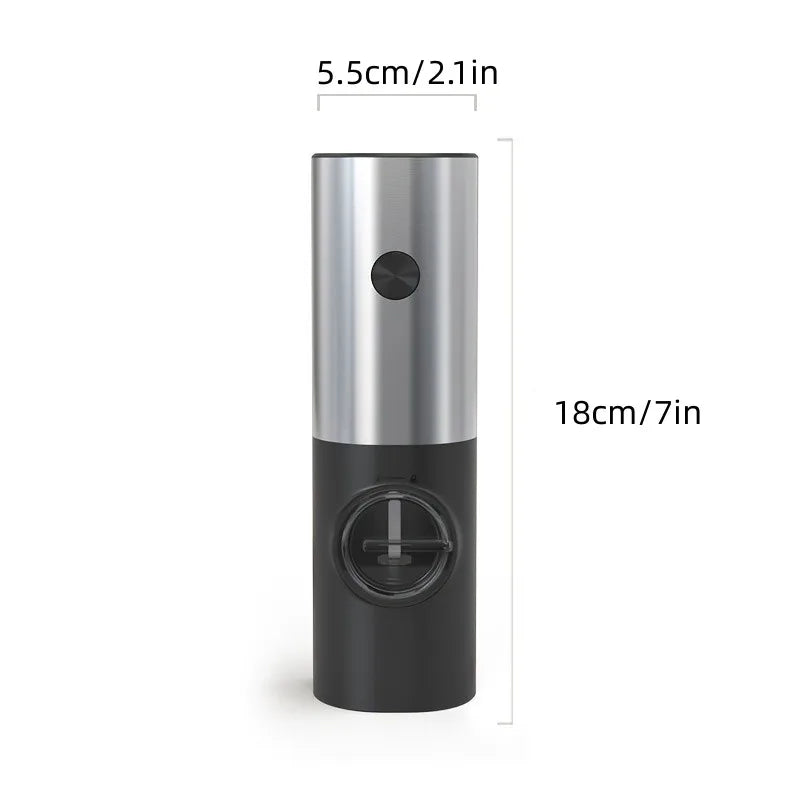 1Set Electric Salt and Pepper Grinder Set With Storage Base Spice Bottle Black Mill Pepper Grinder