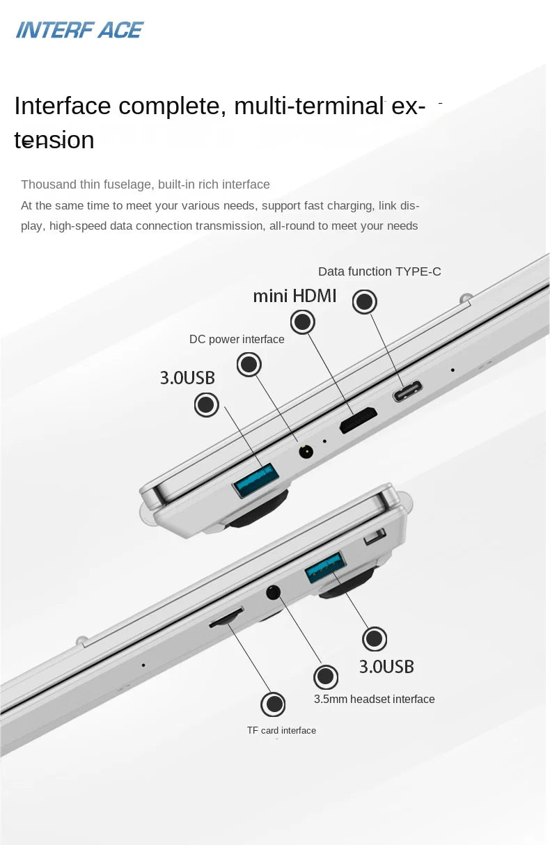 Factory Direct 14-Inch IPS Touch Screen 2-in-1 PC Tablet Light Portable Intel SSD Home Laptop New Cross-Border Wholesale English