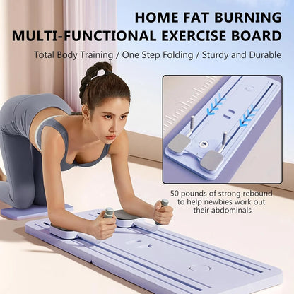 Multifunctional Commercial Home Portable Ab Set Fitness Roller Wheels Foldable Abdominal Core Trainer Reformer Pilates Board