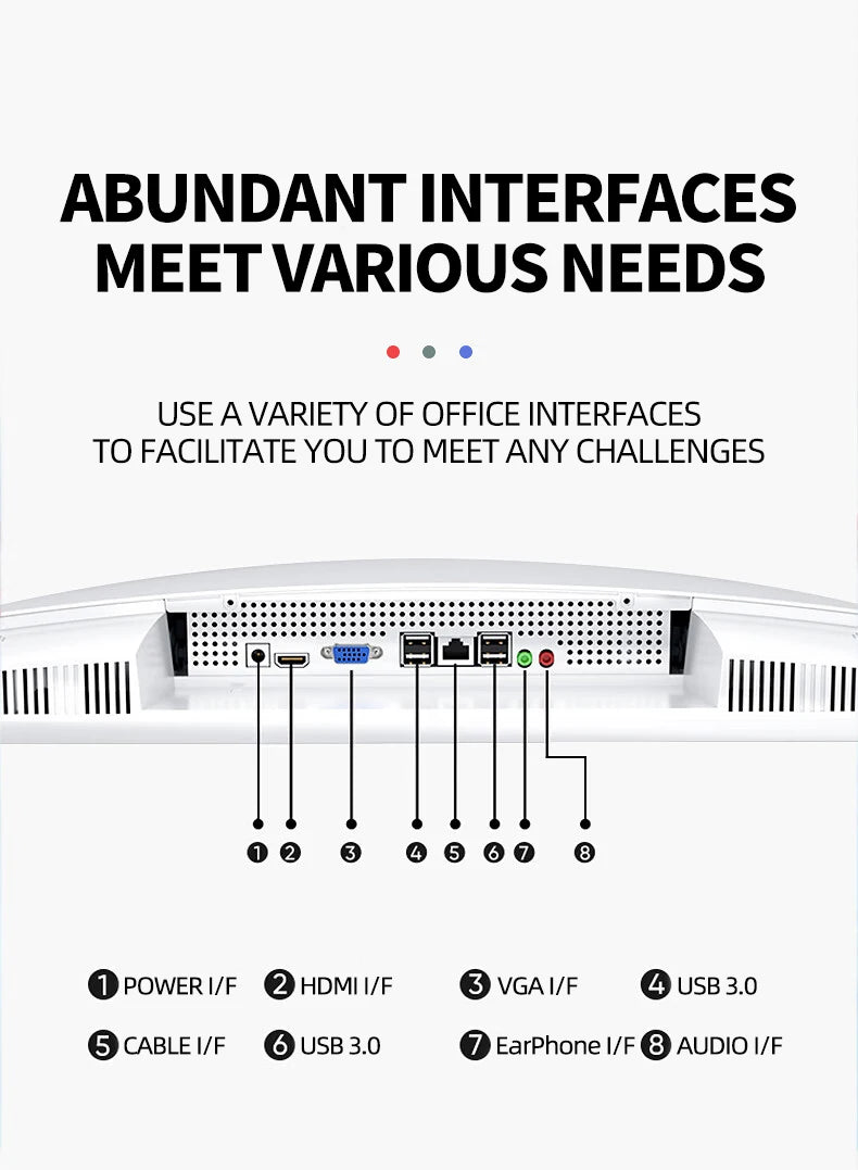 24"27''Inch Curved 8gb16gb32gb Ram 512 Gb Ssd Core I7 I5 I3 Processor All in One Computer Desktop All in One Pc for Supermarket