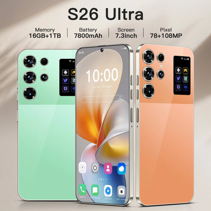 Original S26 Ultra 7.3 Inch 16GB+1TB 5G Smartphone 72+108MP HD Camera Dual Card 5G Android 14.0 100W Unlocked Cellphone Spanish