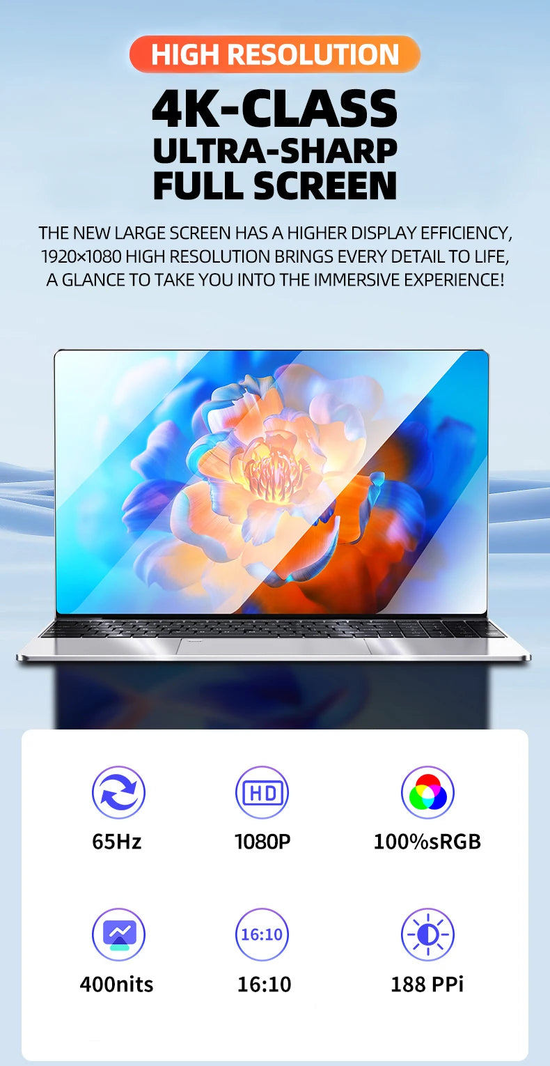 I7 Core 11th 12th Gen Laptop Computer 16GB RAM 11 10th Generation 1TB SSD 8GB 15.6 Inch Intel Notebook Laptop I7