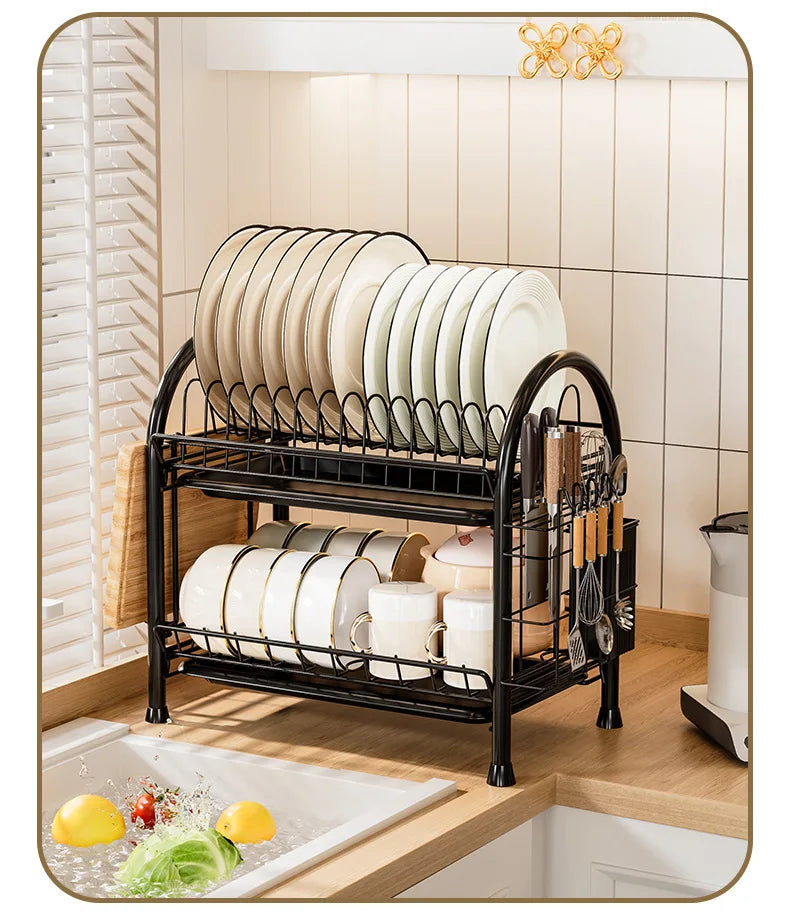 Multifunctional Kitchen Storage Rack Multi-Layer Bowl Chopsticks Drain Rack Plate Drying Bowl Rack Chopsticks Tube Boxed