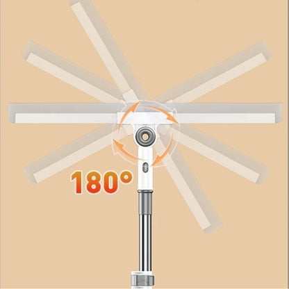 50cm Rotating Scraper Glass Wipers Soft Bristle Household Stainless Steel Long Handle Floor Sweeping Magic Broom for Bathrooms
