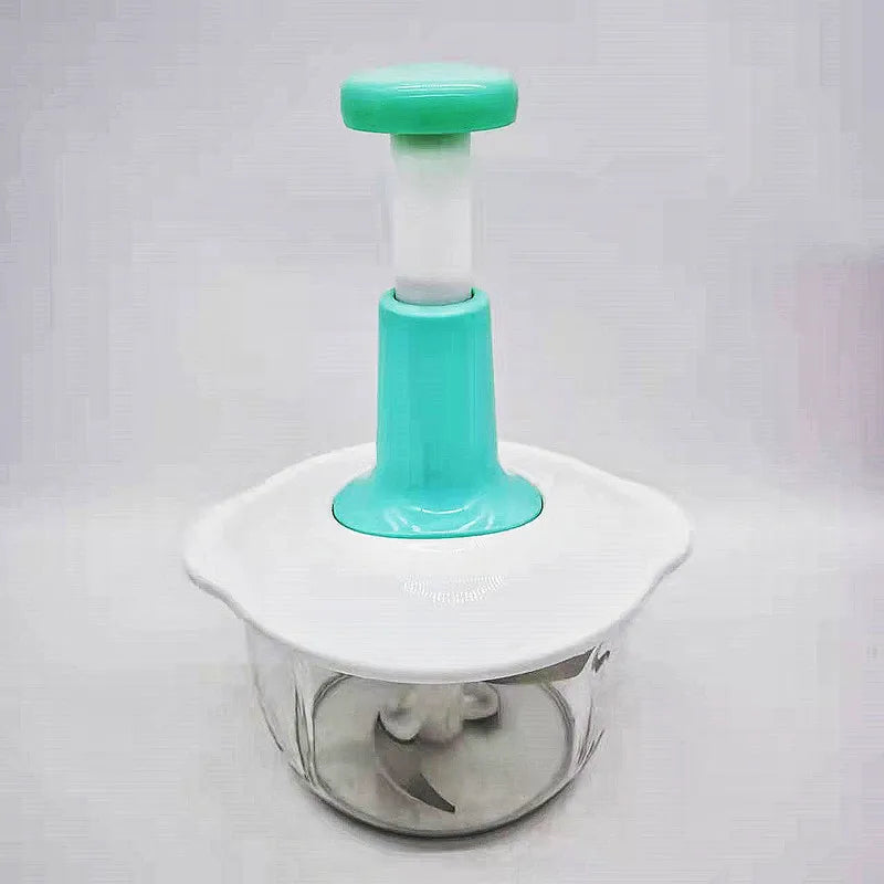 Large 1.5L Bowl Effortless Vegetable Chopper Meat Mincer Fruits and Herbs Chopper Garlic Onion Hand Press Manual Food Chopper