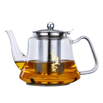 Hiware 1000ml Glass Teapot with Removable Infuser, Stovetop Safe Tea Kettle, Blooming and Loose Leaf Tea Maker Set