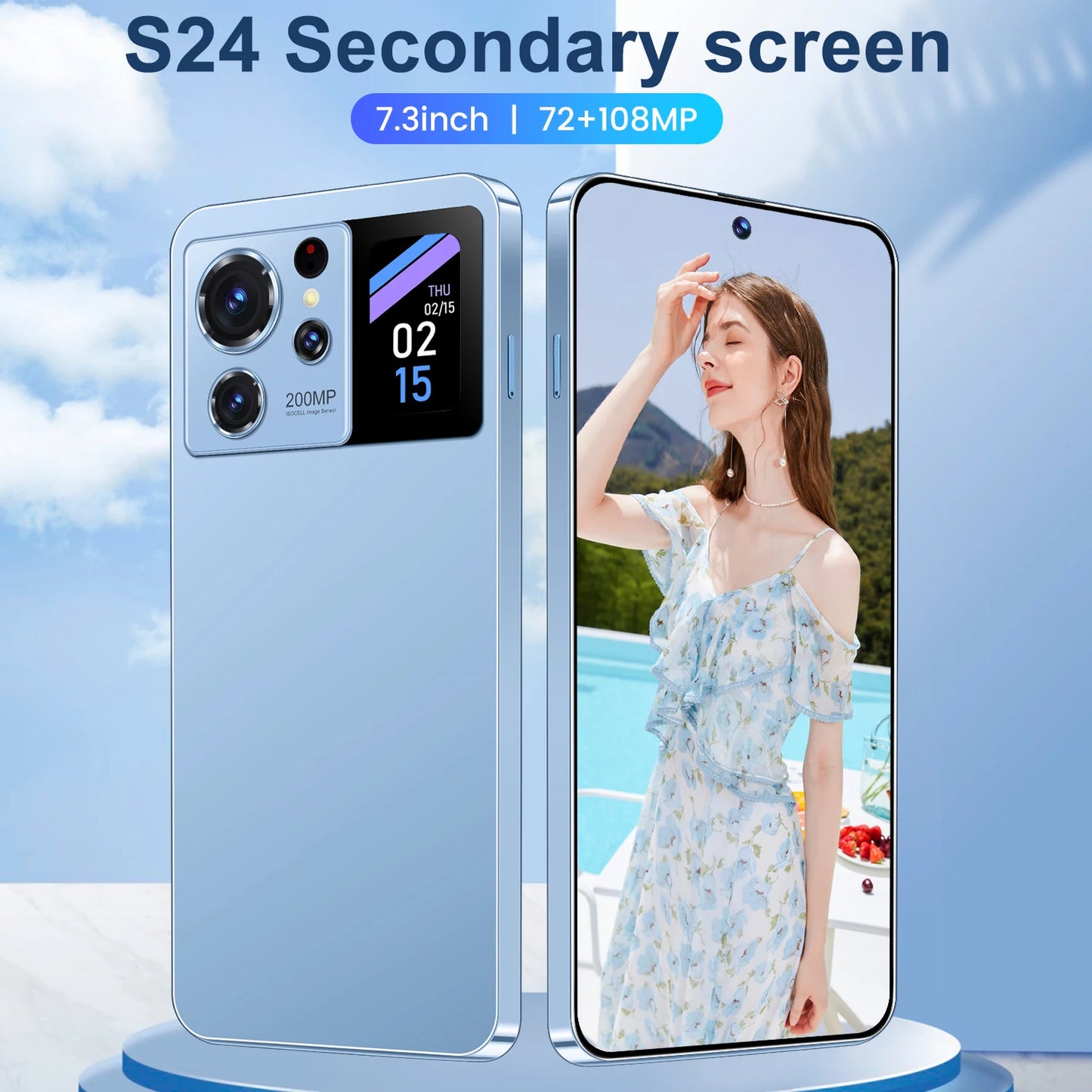 2024Original  Hot Selling New Flash Sale GSM Android13 Mobile Phone Quick Charge Smartphone 16GB+1TB 7.3inch 4G 5G