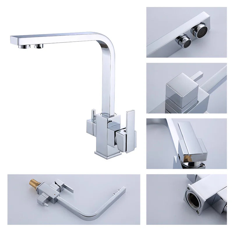 Quartet Brushed Brass Kitchen Sink Filter Faucet With 3 Way Drink Kitchen Filter Faucet