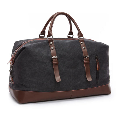 ZUOLUNDUO Large Canvas Weekender Duffle Bag with Shoe Compartment Gym Travel Fitness Sport Bag Gym Men