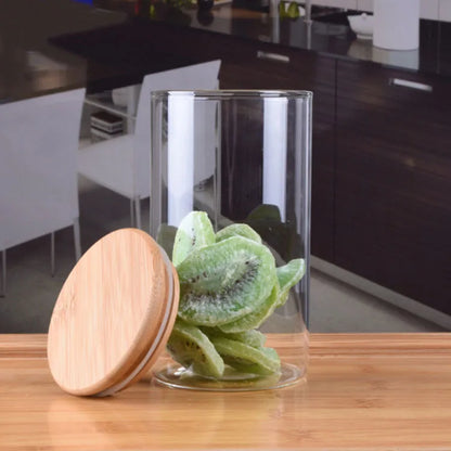 Airtight Glass Food Storage Jar with Bamboo Lid Eco Friendly Kitchen Container Tarro De Vidrio Hermético Pot En Verre Hermétique