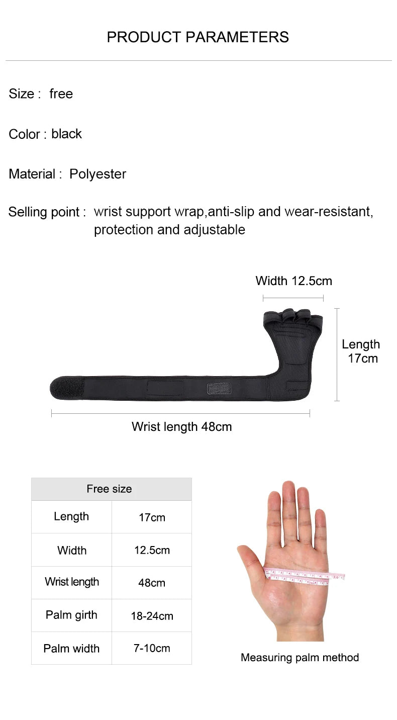 Cheap Lengthen Strap Wrist Support Wraps Workout Padded Girp Gym Weight Lifting Gloves