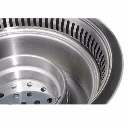 High Quality Round Shape Stainless Steel Indoor Restaurant Equipment Downward Exhaust Smoke Electric BBQ Grill