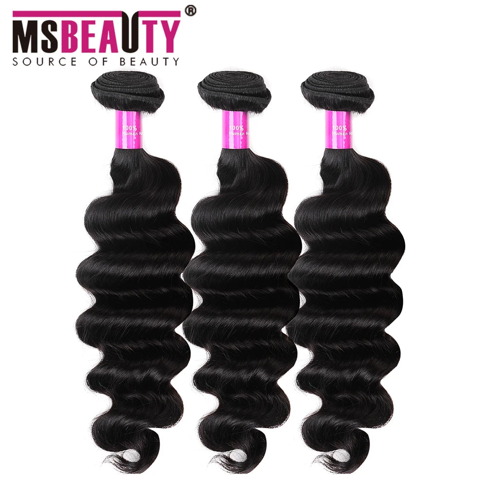 MS Beauty Hair Regular Wave, Loose Deep Wave, Big Curl, Natural Wavy Xuchang Factory Virgin Human Hair Extensions 10a 12a Bundle