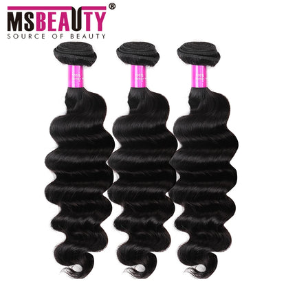 MS Beauty Hair Regular Wave, Loose Deep Wave, Big Curl, Natural Wavy Xuchang Factory Virgin Human Hair Extensions 10a 12a Bundle