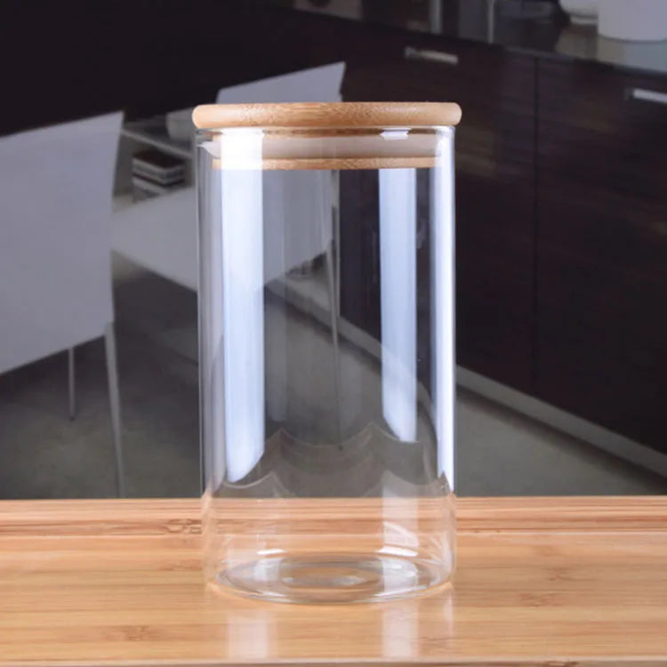 Airtight Glass Food Storage Jar with Bamboo Lid Eco Friendly Kitchen Container Tarro De Vidrio Hermético Pot En Verre Hermétique