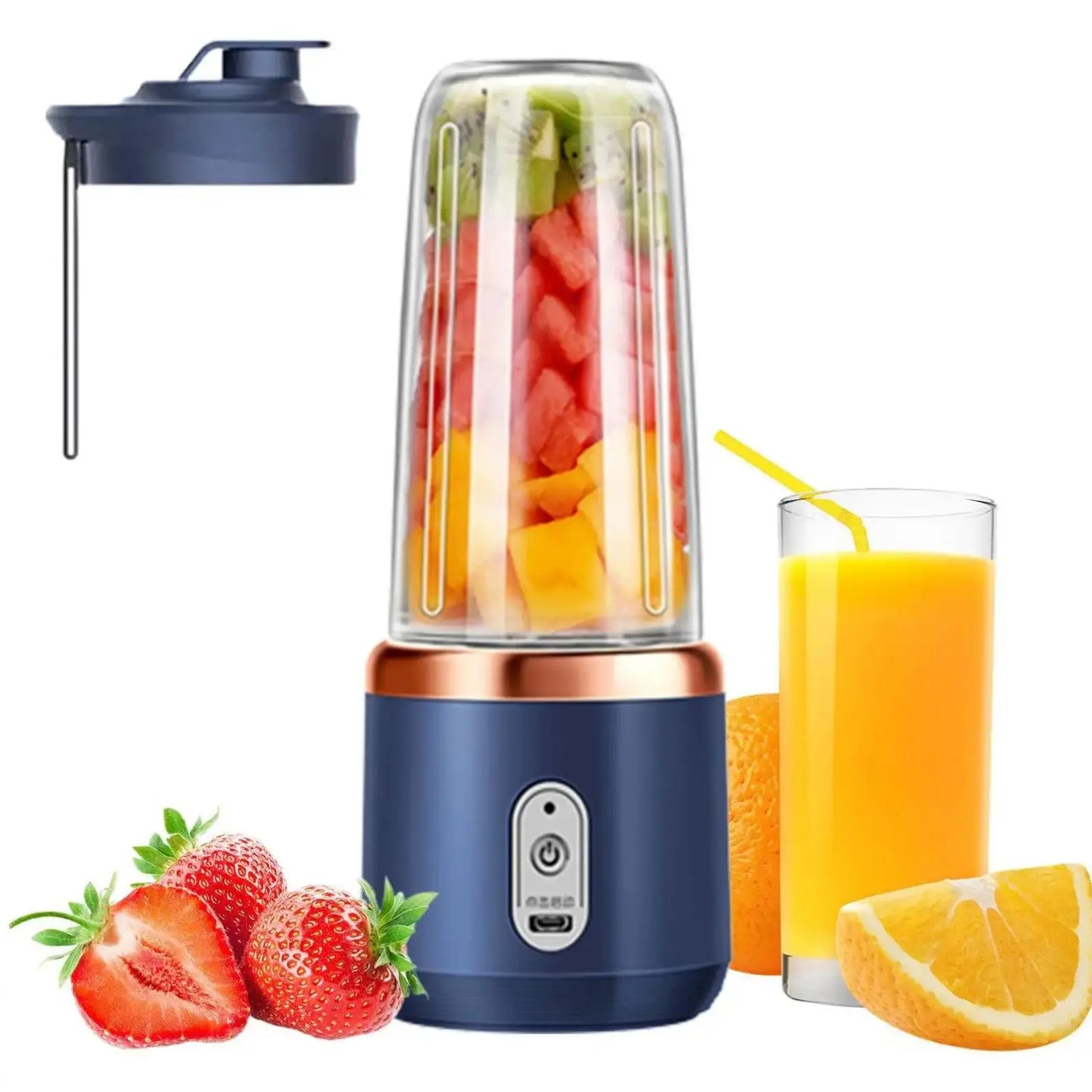 LOVFE 400ml Usb Rechargeable Electric Personal Blender Mini Portable Blender for Fresh Juice Juicer