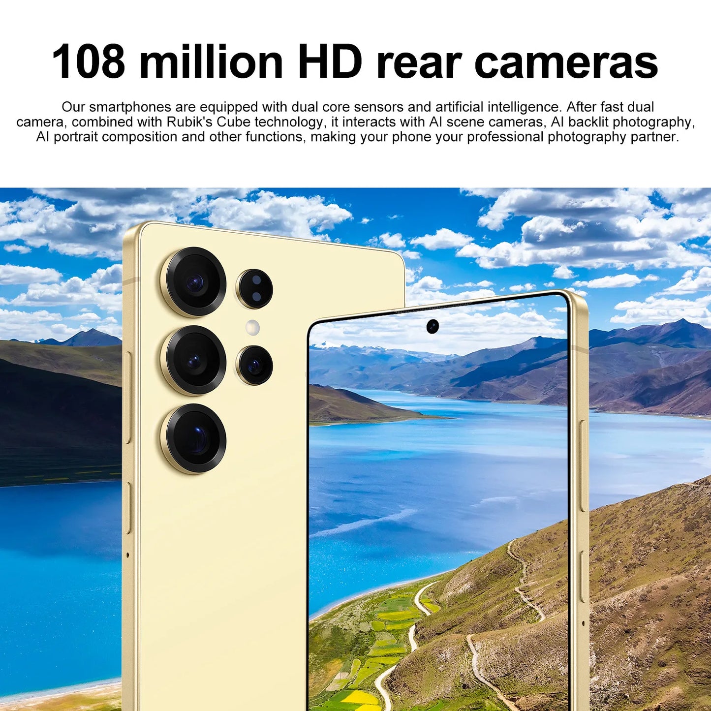 Factory Price S25 Ultra 16GB+1TB Android Big Screen phone  Dual SIM LTE Mobile Phone  Model S25 with Full HD Screen 108MP Camera