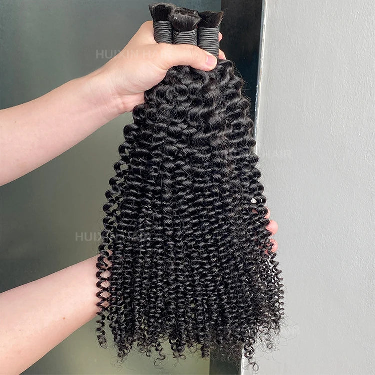New Arrival Indian Brazilian Natural Black Wave Cheap Beautiful 100% Raw Virgin Kinky Curly Human Hair Bundles Bulk Extension