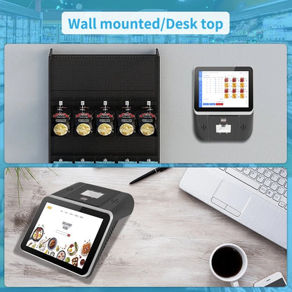 Computador multifunções com ecrã táctil de 8 polegadas, Android 11/Windows 11 Pro, verificador de preços, leitor 2D e RFID para supermercados.