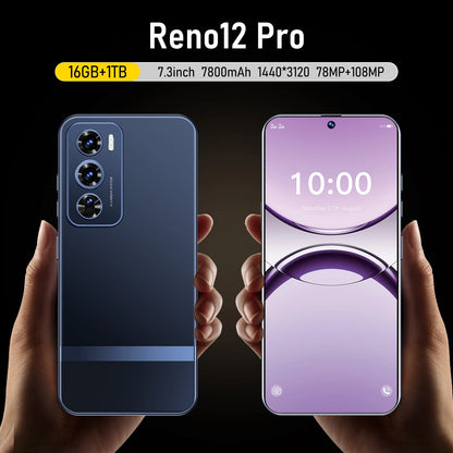 New Oppo Reno 12 Pro 80W Charge 7000mAh Battery 7.3inch Flat Screen 120Hz 50MP  Smartphone 5G