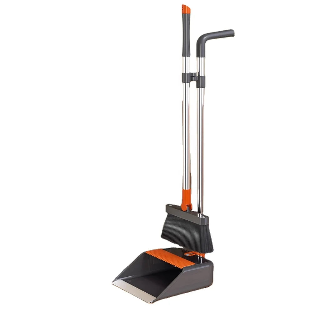 High Quality Durable Stainless Steel Magic Broom Long-Handled Dustpan Set Soft Bristles PP for Home Cleaning for Kitchen Floors