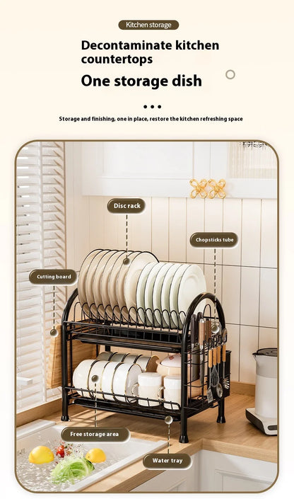 Multifunctional Kitchen Storage Rack Multi-Layer Bowl Chopsticks Drain Rack Plate Drying Bowl Rack Chopsticks Tube Boxed