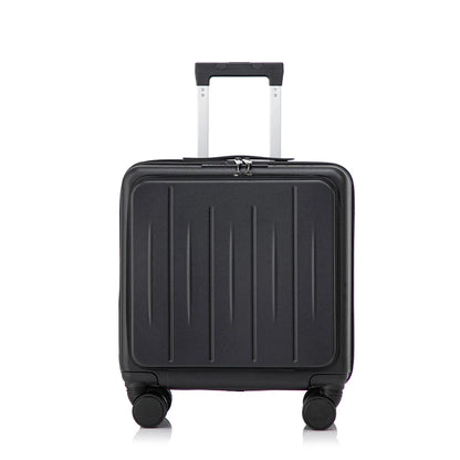New Designer 18-inch Front Opening Boarding Case Black Aluminum Rod Carry-on Luggage Mini Clearance Price