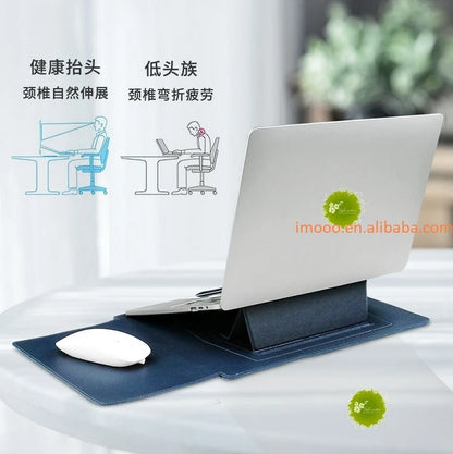 Factory Price 3 In1 Laptop Bag with Stand Mouse Pad for 11 12 13 14 15 16 Inches PU Leather Notebook Cover Laptop Sleeve Case