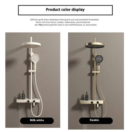 Cross-Border Household Toilet Large Waterfall Water Outlet ABS Chrome Soft Hot Cold Copper Brushed Gold Shower Suit Storage