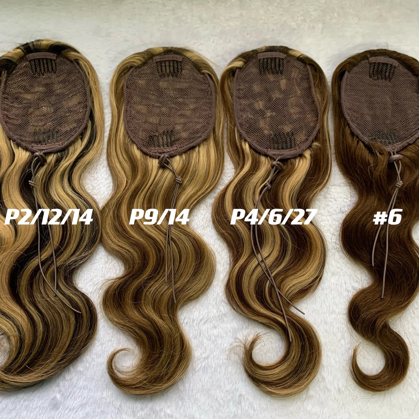 Human Hair Blend Ponytails Clip in Drawstring Long Curly Ponytail Hair Pieces Human Hair Extensions Ponytail for Beauty Women