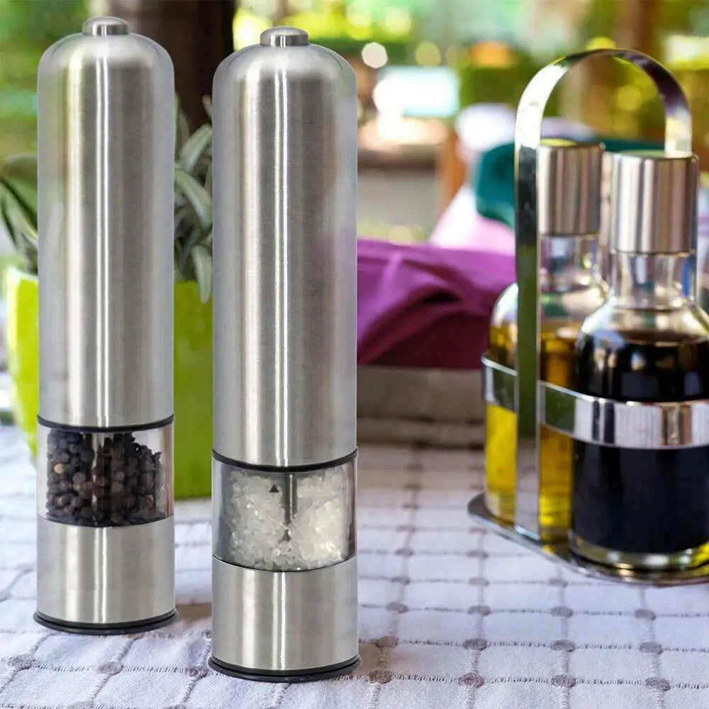 Kitchen Spice Automatic Gravity Induction Stainless Steel Battery Powered Electric Pepper Salt Grinder Mill