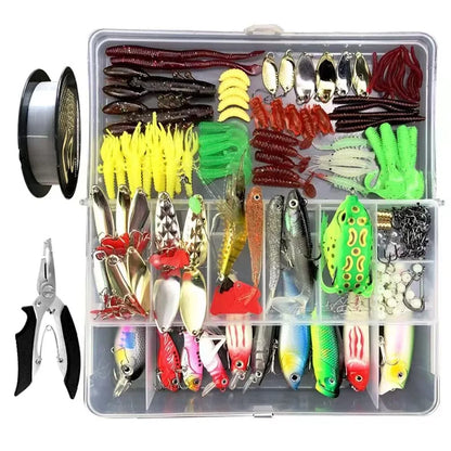 ToMyo Hotsale 75Pcs/94Pcs/109Pcs  Fishing Tackle Gear  Crankbait Minnow Popper Vib Hard and Soft Fishing Lure Set Bait Kit