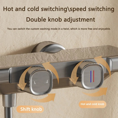 High Quality Wall Mounted 2 Function Brass Shower Hot and Cold Mixer Bathroom Piano Waist Spray Shower Set