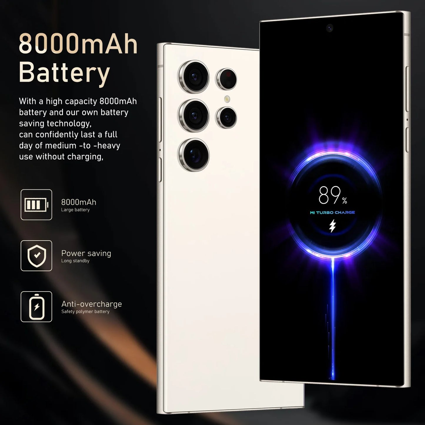 Smartphone Premium S24 ULTRA com 16GB de RAM e 1TB de armazenamento, ecrã HD, 5G LTE + CDMA, câmara traseira de 108MP, desbloqueio facial e Dual SIM.