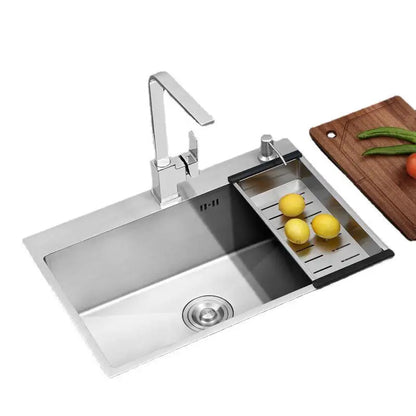 Modern 304 Stainless Steel Single Bowl Sink Anti-Rust Undermount Design for Kitchen & Restaurant