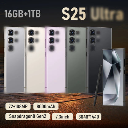 Hot Selling RTS S25 Original 16gb+1tb 72MP+108MP Face Unlock Full Display Android 14 Cell Phone Smart Mobile Phone 7.3inch