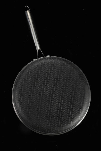 Hybrid Nonstick 6-Piece Fry Pan Set with Tempered Glass Lids Stay-Cool Handles Dishwasher and Oven Safe Induction Ready