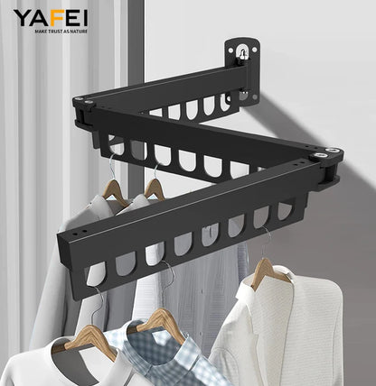 Laundry Retractable Drying Rack Folding Wall Mounted Clothes Hanger Rack