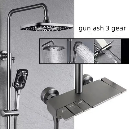 High Quality Full Brass Piano Key Shower Shower Set Bathroom With Airbrush Bathtub Shower Faucet