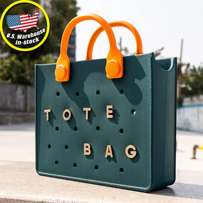 Fashion EVA Tote Bag for Women with Adjustable Strap Waterproof Laptop Handbag for Travel or School Clog Charm Handbag USA Stock