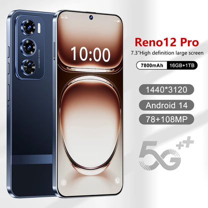 New Oppo Reno 12 Pro 80W Charge 7000mAh Battery 7.3inch Flat Screen 120Hz 50MP  Smartphone 5G