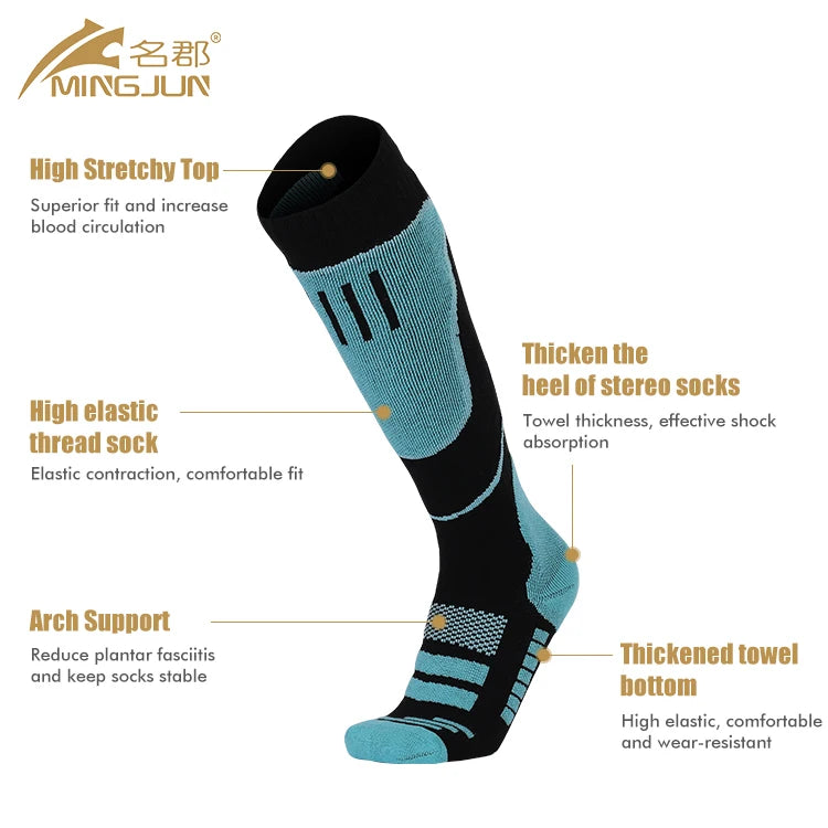 Comfortable Breathable Sport Sock Thick Terry Cushion Skiing Socks Long Warm Performance Snowboard Ski Socks