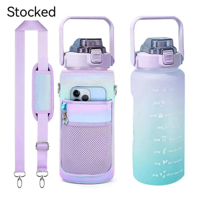 JZYZ School Fancy Bamboo 1 Gallon Carton Children Bpa Free Baby Kids Self Cleaning Clear Uv Water Bottle Kids With Sleeve