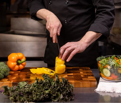 Custom Kitchen Wood Chopping Block Set-Acacia End Grain for Meat and Vegetables Butcher's Cutting Board for Kitchen Use