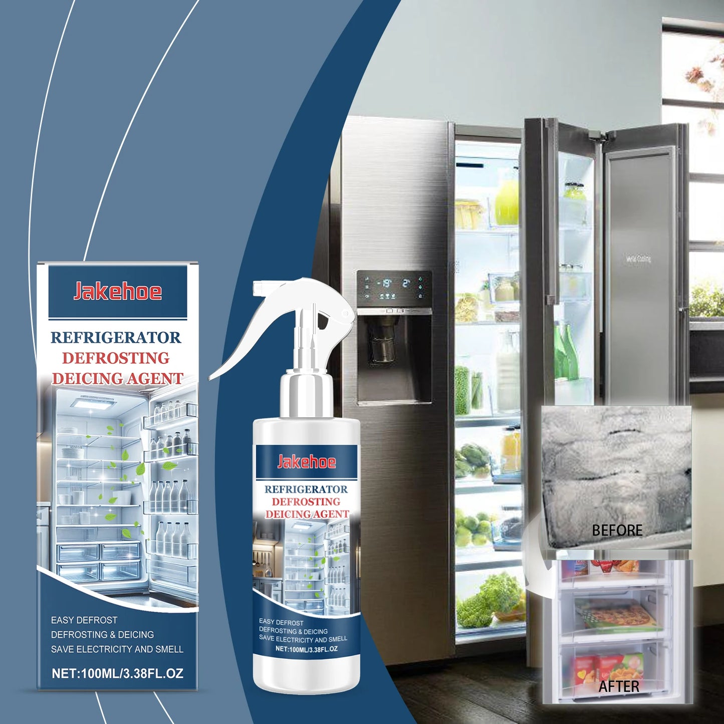 Jakehoe Refrigerator and Freezer Defroster Anti-Icing Snowmelt Cleaning and Defrosting Cold Storage Equipment